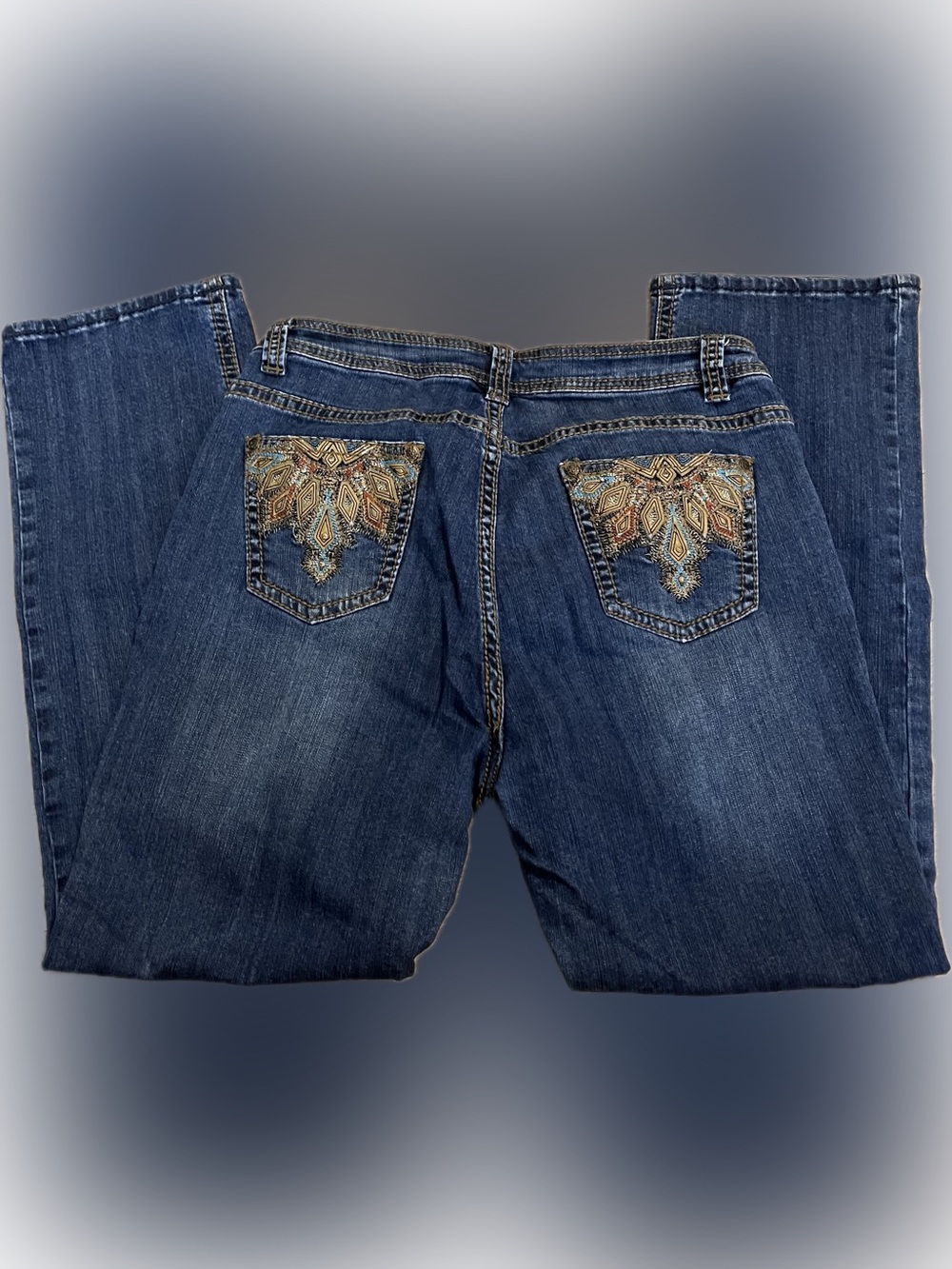 Reba Women’s Embellished Pocket Jeans size 16 EUC